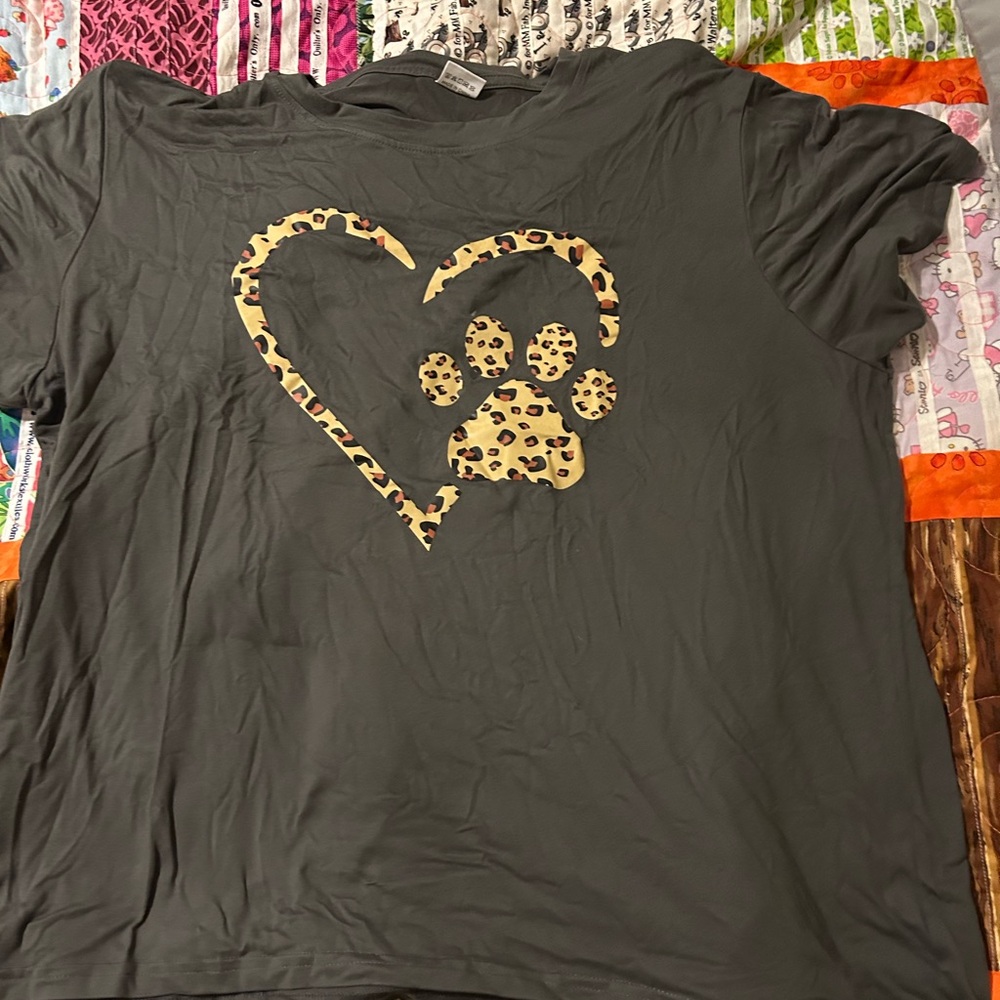 Heart with paw prints shirt